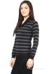 Hypernation Striped Women's Draped Neck T-Shirt Hypernation Striped Women's Draped Neck T-Shirt